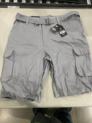 RUGGED TRAIL MEN'S CARGO 4-WAY STRETCH BELTED SHORTS - SIZE: MEN 40 - GRAY - Brand New