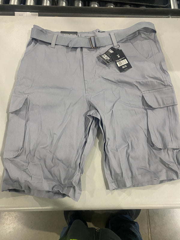 RUGGED TRAIL MEN'S CARGO 4-WAY STRETCH BELTED SHORTS - SIZE: MEN 40 - GRAY - Brand New