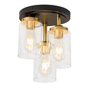 MAYNA Semi Flush Mount Ceiling Light Fixture 3-Light B09377RXWR - Black/Gold - Like New