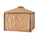 SKYLINE OUTDOOR CURTAINS WITH MOSQUITO NETTING 10 X 10 FOOT - BEIGE/NUTMEG - Like New