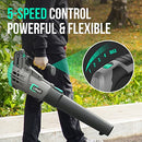 Litheli Cordless Leaf Blower 40V 2.0Ah Battery D07101550 - Gray/Green - Like New