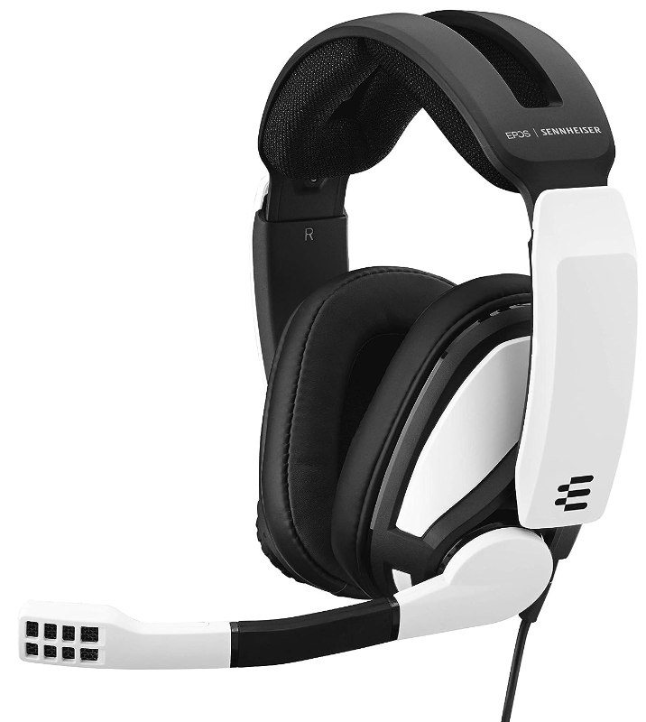 EPOS Sennheiser GSP-301 Flip-to-Mute Headphones BLACK WHITE Like New