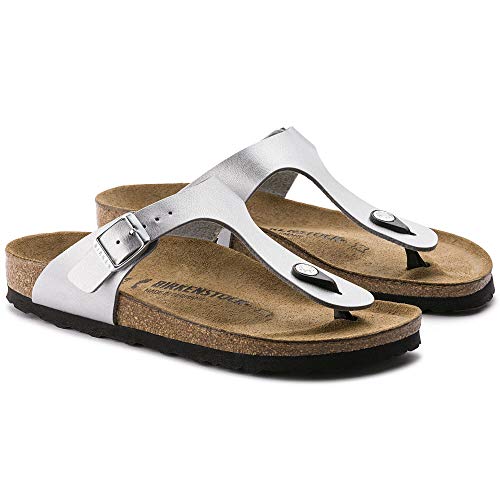 1003674 BIRKENSTOCK WOMENS'S GIZEH SIZE 6, SILVER New