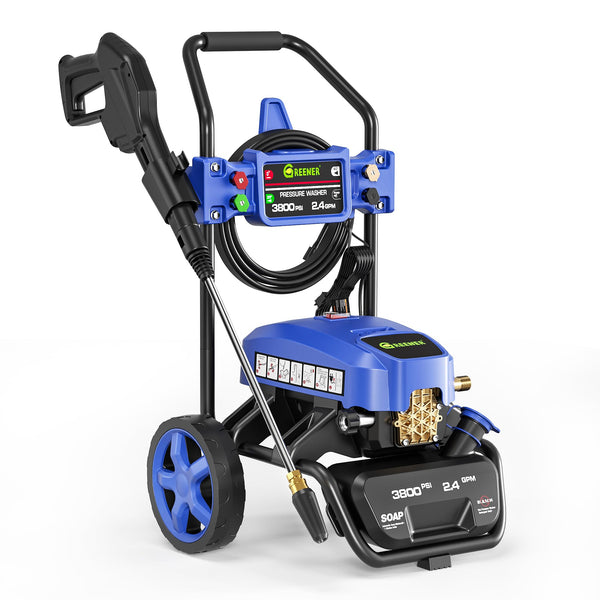 GREENER ELECTRIC PRESSURE WASHER, 3800 PSI 2.4 GPM, 5 NOZZLE - Scratch & Dent