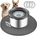 DECFLOW 12L NO SPILL STAINLESS STEEL DOG WATER BOWL FOR LARGE DOGS - GREY - Like New