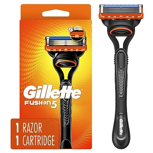 GILLETTE FUSION5 RAZOR FOR MEN HANDLE + 1 RAZOR BLADE REFILL - BLACK - Brand New