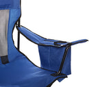 Amazon Basics Portable Folding Camping Chair 4-Can Cooler Large Blue - Brand New