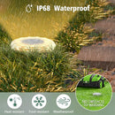 echosari 12 Pack Solar Ground Lights Anti Glare Diamond Warm White - Like New