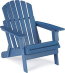 LGLRTD OVERSIZE WOODEN OUTDOOR FOLDING ADIRONDACK CHAIR - BLUE - Like New