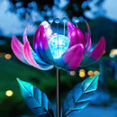 AIINY SOLAR PURPLE METAL FLOWER WIND SPINNERS FCD002 - PURPLE - Like New