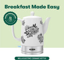 BELLA 1.5L Electric Ceramic Kettle, Black Floral Like New