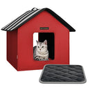Rest-Eazzzy Cat House Outdoor Bed Weatherproof Shelter B09N1M638G - Red - Brand New