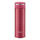 ZOJIRUSHI SM-JE48-RC WATER BOTTLE, SCREW, STAINLESS MUG, 16.2 FL OZ, CLEAR RED - Like New