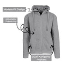 BLUE ICE MEN’S FLEECE-LINED FULL-ZIP HOODIE - SIZE: MEN M - CHARCOAL - Brand New