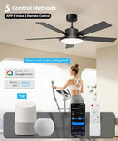 SMAVISTA RGBCW SMART 52" 2600LM LED CEILING FAN LIGHT REMOTE BLACK WALNUT - Like New