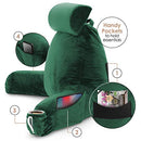CLARA CLARK READING PILLOW WITH SHREDDED MEMORY FOAM - LARGE - DARK GREEN - Like New