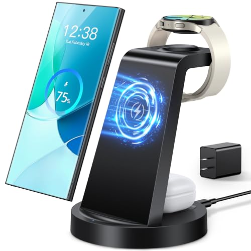 HUANCTOMA WIRELESS CHARGER 3 IN 1 WIRELESS CHARGING STATION CW360 - BLACK - Like New