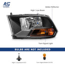 AS For Headlight Assembly Compatible 2009-2014 Dodge Ram 1500 Chrome Housing - Brand New