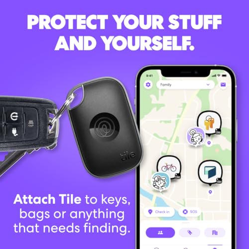 TILE BY LIFE360 PRO TRACKER KEY FINDER ITEM LOCATOR ANDROID/APPLE 2 PACK - BLACK - Like New