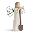 WILLOW TREE ANGEL OF THE GARDEN HAND-PAINTED ANGEL FIGURINE WHITE/TAN/BROWN - Like New