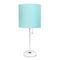 SIMPLE DESIGNS LT2024-AOW WHITE STICK TABLE DESK LAMP, NO BULB, AQUA/WHITE - Like New