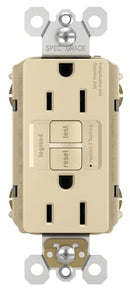 PASS & SEYMOUR LEGRAND RADIANT 15AMP GFCI SELF TEST DECORATOR DUPLEX - IVORY - Like New