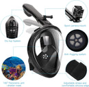UNIGEAR KIDS FULL FACE SNORKEL 180 PANORAMIC VIEW SNORKELING MASK L/XL - BLACK - Like New