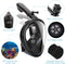 UNIGEAR KIDS FULL FACE SNORKEL 180 PANORAMIC VIEW SNORKELING MASK L/XL - BLACK - Like New