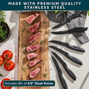 Home Hero - Kitchen Knife Set & Steak Knifes Stainless Steel Black 17Pcs - BLACK - Brand New