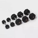 ALL IN MOTION HEX DUMBBELL 8LBS RUBBER COATED CHROME HANDLE ARM WORKOUT - BLACK - Like New