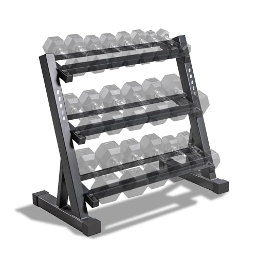 MARCY DELUXE THREE TIER METAL HOME WORKOUT WEIGHT RACK, DBR-86 - BLACK - Like New