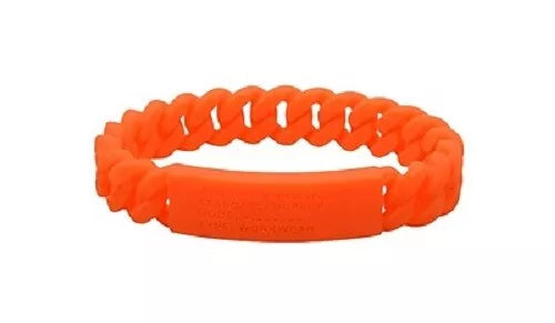 MARC JACOBS STANDARD SUPPLY BRAIDED SILICONE RUBBER BRACELET - FLUORO ORANGE - Like New