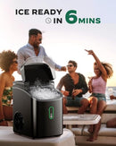 SILONN SLIM24B NUGGET ICE MAKER COUNTERTOP PEBBLE ICE CHEWABLE, 33LB - BLACK - Like New