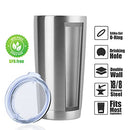 DOMICARE 20OZ STAINLESS STEEL TUMBLER WITH LID, 1 PACK - STAINLESS STEEL - Like New