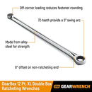 GEARWRENCH GEAWRENCH 12 PC GEARBOX XL RATCHETING WRENCH SET, METRIC - SILVER - Like New
