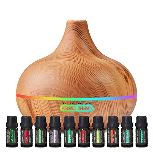 GENERIC ULTIMATE ESSENTIAL OIL DIFFUSER & OILS MODERN TIMER AMBIENT LIGHT - Like New