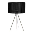 Simple Designs 19.69" Modern Brushed Nickel Tripodal Table Lamp - Black Shade - Brand New