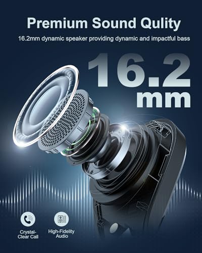 JZONES OPEN EAR HEADPHONES WIRELESS BLUETOOTH 5.3 OPEN EAR EARBUDS CT22 - BLACK - Like New