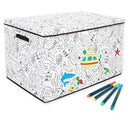 Nautica Kid's Large Coloring Lidded Trunk Includes Removeable Divider & 4-Pack - Like New