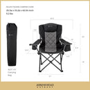ARROWHEAD OUTDOOR PORTABLE DELUXE CAMP CHAIR HEAVY DUTY 550 LBS - BLACK/GRAY - Like New