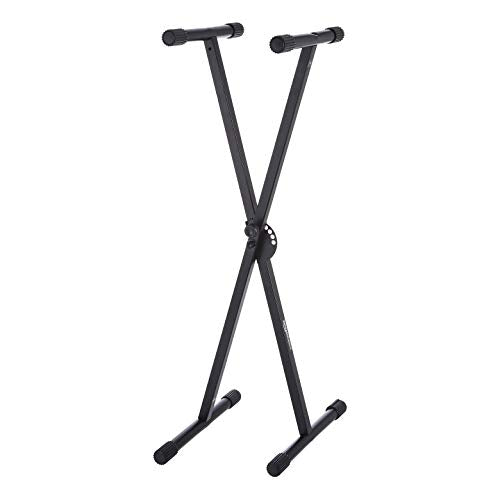AMAZON BASICS KEYBOARD AND PIANO STAND ADJUSTABLE HEIGHT SINGLE-X-SHAPE - BLACK - Like New