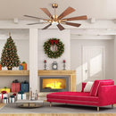 Parrot Uncle 60" Reversible 8-Blade Farmhouse Windmill Ceiling Fan Light Remote - Like New