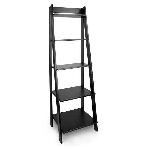 ADEPTUS JELA SOLID WOOD SPLIT 5 SHELF LADDER 95078 - BLACK - Like New