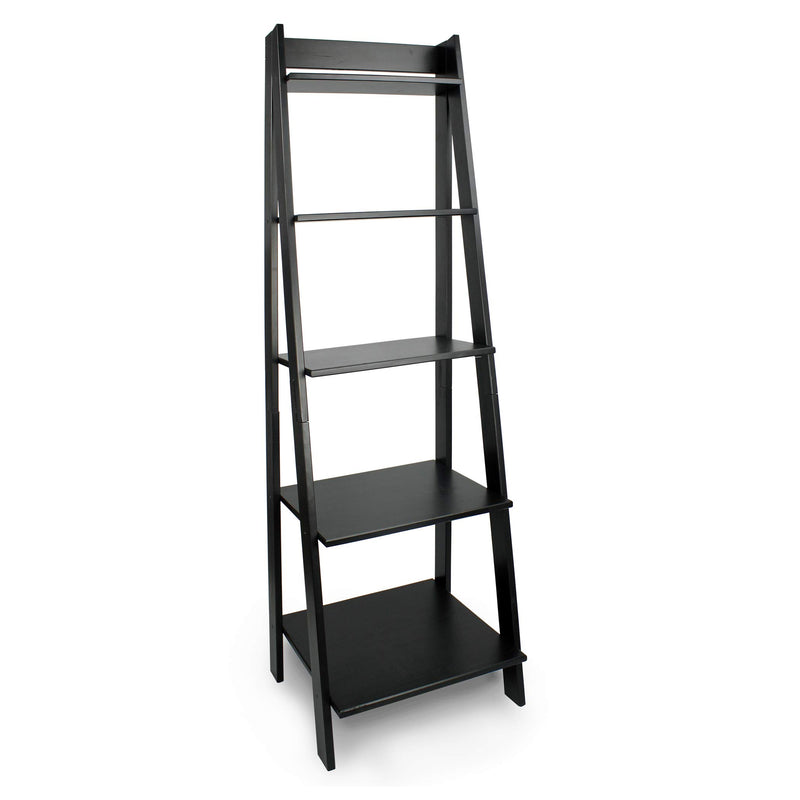ADEPTUS JELA SOLID WOOD SPLIT 5 SHELF LADDER 95078 - BLACK - Like New