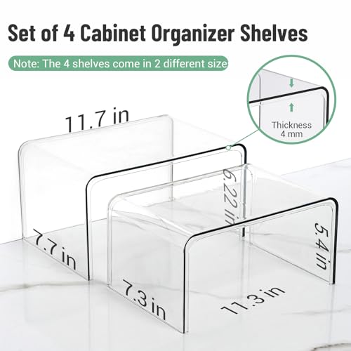 Clear Spice Rack Shelves, Pantry Organizers and Storage Set of 4 - Like New