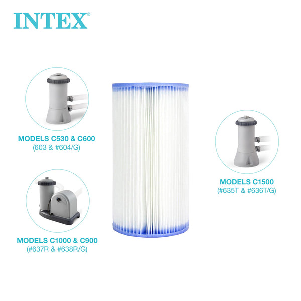 INTEX TYPE A FILTER CARTRIDGE FOR POOLS, TWIN PACK, 1 PACK - WHITE - Brand New