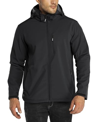 OUTDOOR VENTURES LIGHTWEIGHT SOFTSHELL JACKET FLEECE HOODED MEN'S XL BLACK - Brand New