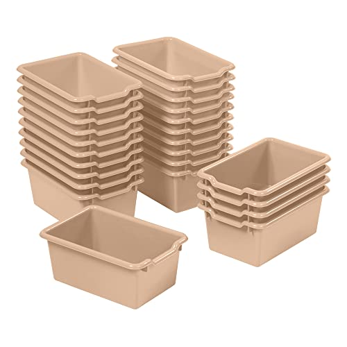 ECR4Kids Scoop Front Storage Bins, Organization, ELR-0482 25 Piece, Sand Like New