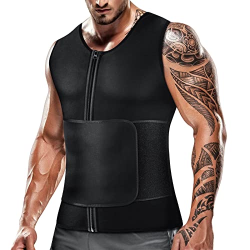 Cimkiz Men's Waist Trainer Sauna Suit Shirt, Gym & Exercise Compression Vest - Like New