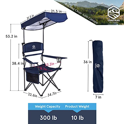 Coastrail Outdoor Canopy Camping Chair Multi-Position Adjustable Fold CTOCCC1BE - Like New